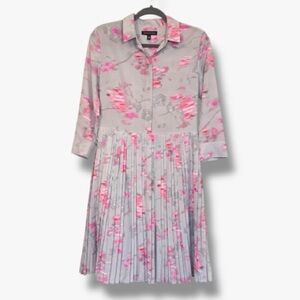 Banana Republic Watercolor Button Down Pleated Office Shift Dress- Size 4